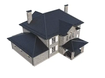 Brickstone house with BLENDER file 3D model