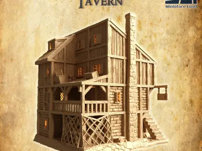 Port Tavern Tabletop Terrain 28 MM 3D print model