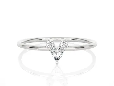 Light Minimalist Diamond Ring 3D print model