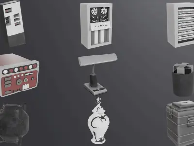 Stylized Retro Scifi Pack  Low-poly 3D model