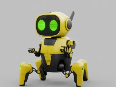 Toy robot rigged - animated character 3D model