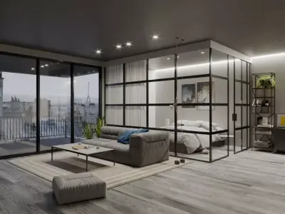 Glass Bedroom Scene for Cinema 4D  Corona Renderer and LightMix 3D model