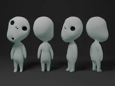 Kodama 1 figurine with eyes 3D print model