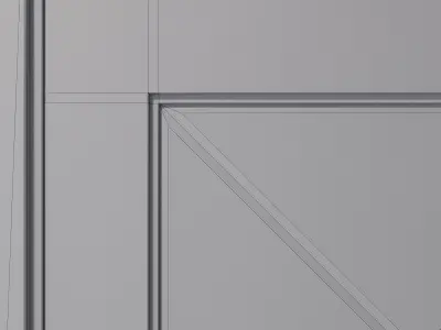 Interior door decorated with a mirror 3D model