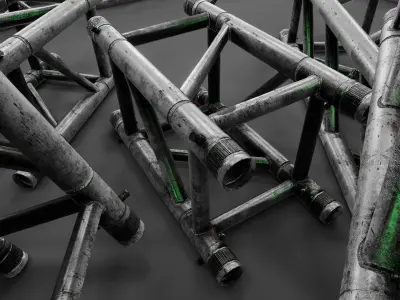 Banana Stage Truss Low-poly 3D model