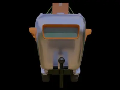 Stylized Cartoon Caravan Free low-poly 3D model