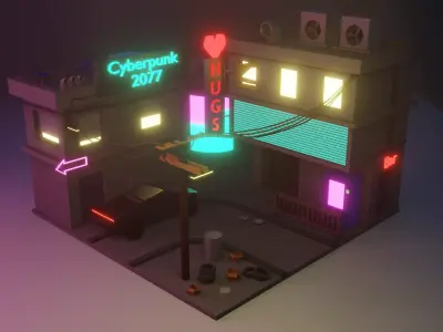 Cyberpunk city 3D model