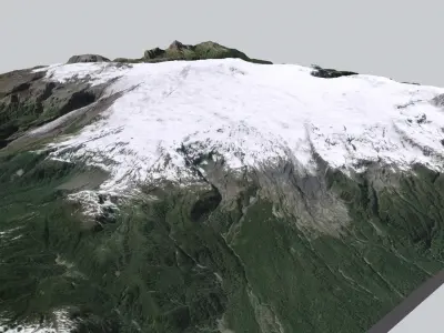 Mountain landscape Volcano Michinmahuida Chile 3D model