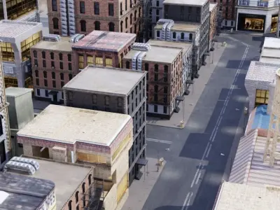 Old city Low-poly 3D model purchase