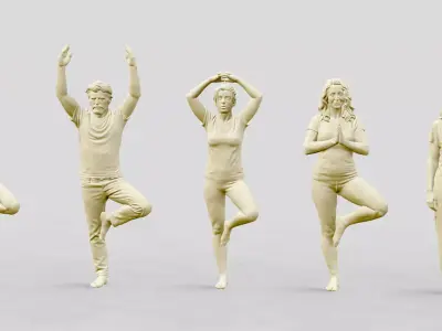 Mind and  Body - Yoga and Wellness - 25 Architectural Figures 3D print model