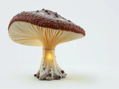 Stylized Glowing Mushroom Sci-Fi model pack Low-poly 3D model