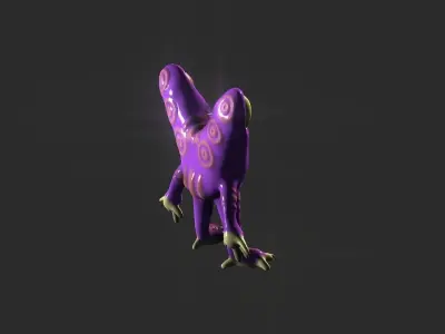 Twin Eye head toy alien  Low-poly 3D model