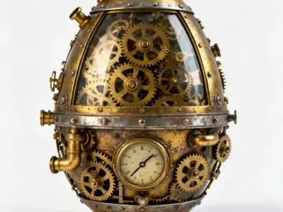 Realistic Steampunk Easter And Mechanical Spring Collection 3D Model Pack