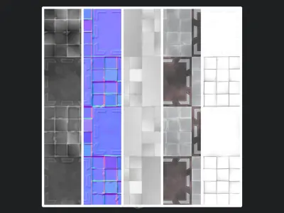 Stylized Floor Tiles Material 09 - Included Cracked Version Texture