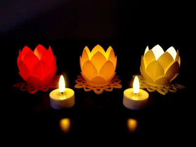 Lotus Flower Tea Light Holder 3D print model