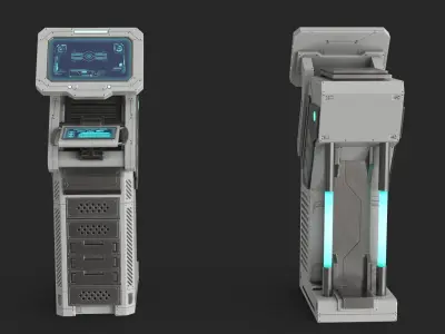 Sci Fi Terminal v1 Low-poly 3D model