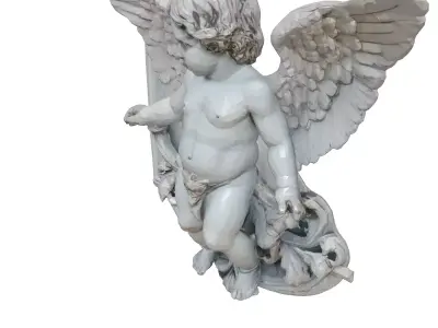 Cherub Relief Sculpture HighDetail 3D Model Low-poly 3D model