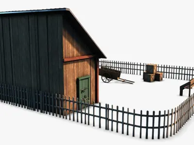 Stable 02 Low-poly 3D model