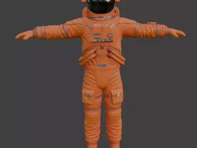 Orange Spacesuit Astronaut EVA Suit 3D Model High Detail PBR 3D model