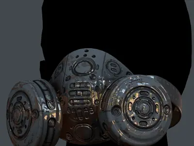 Helmet gas mask scifi military combat Low-poly Low-poly 3D model order