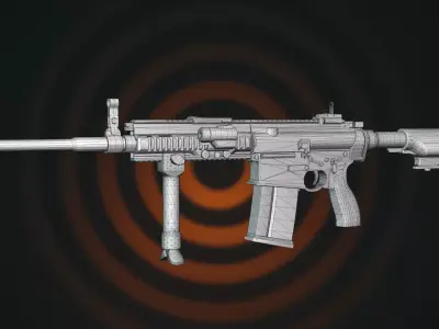 Battle-Hardened Arsenal Tactical Military Weapon  3D model