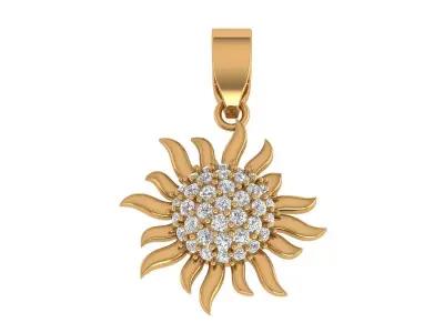 SunFlower Pendant 3D print model buy