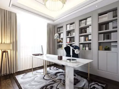 VIP STUDY ROOM - Ultra-Luxury for Architectural Visualization Low-poly 3D model