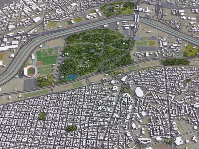 Ciudad Juarez Low-poly 3D model