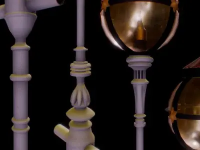 Victorian Pier Lamp - 1890s 3D model