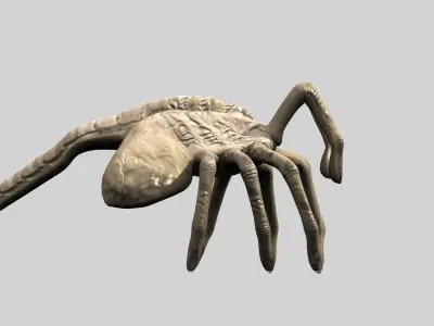 Rigged Alien Xenomorph Facehugger and Egg 3D model