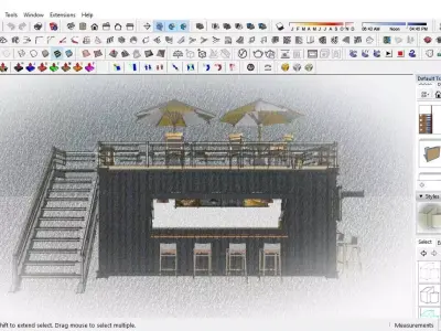 Container Cafe Design 3D model