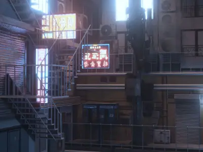 Cyberpunk Theme Environment 3D model