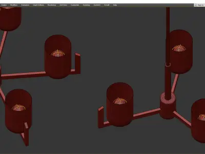 DART CHANDELIER Low-poly 3D model