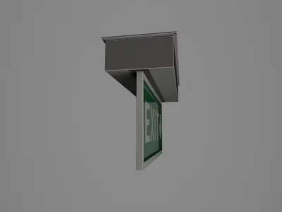 Exit Sign Low-poly 3D model
