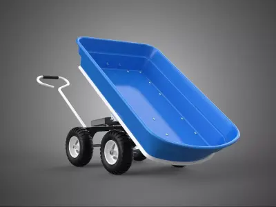 TIPPER POLYPROPYLENE PP TRAY BED GARDEN CART TROLLEY WHEELBARROW 3D model