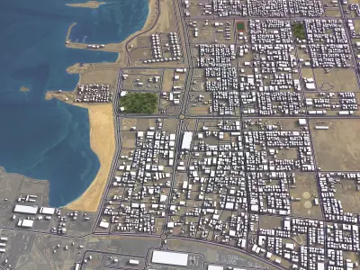Jubail - 3D City Model Low-poly 3D model