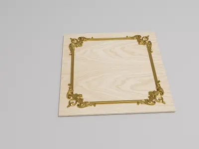 Sheathing ornate wooden frame Low-poly 3D model