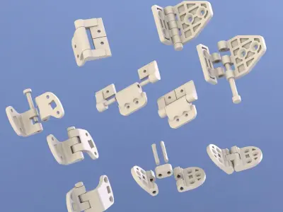 Hinges set of door 3D print model