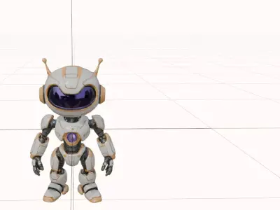Stylized Futuristic Astronaut Robot  Chibi 3D Model Low-poly 3D model