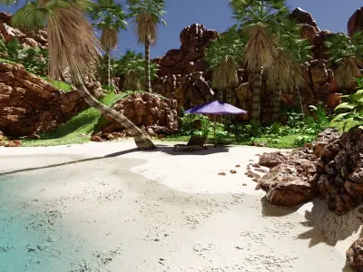 Tropical Beach Scene 3D model