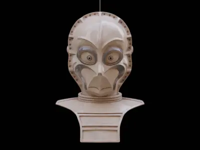 Star Wars CZ-3 Droid Inspired Full Size Bust 3D print model