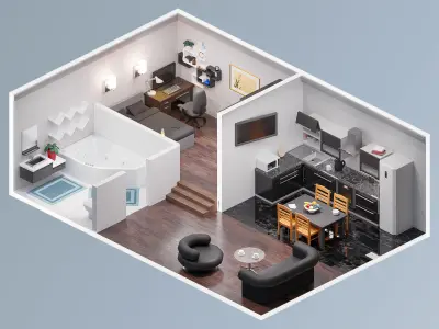 Room 41 Low-poly 3D model