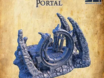 Ruined Chaos Portal Tabletop Terrain 28MM 3D print model 3D print model