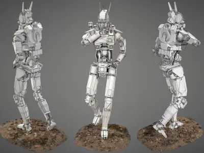 Robot Chappie Low-poly 3D model