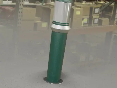 Low-Poly Moss Green Light Column 21 - Street Light Set-9 Low-poly 3D model