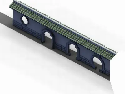 Game River Yang City - a small wall -03 3D model