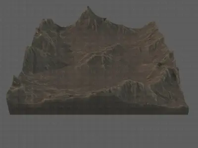 Terrain V04 Low-poly 3D model