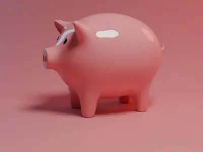 Stylized piggy bank Free 3D model