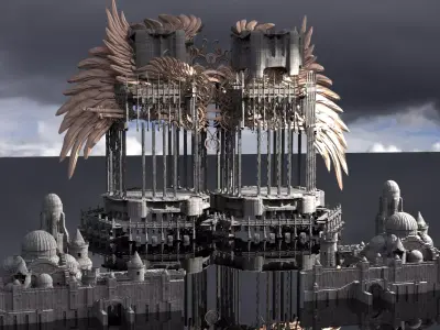 Steampunk Sisters Isle 1 3D model