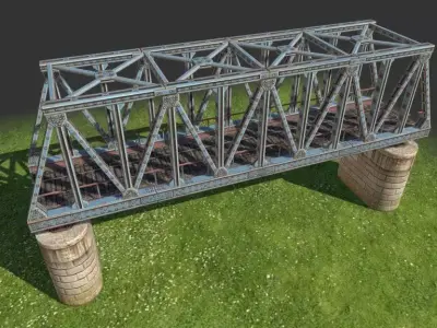 Realistic Bridge  Yangtze River Bridge Low-poly 3D model